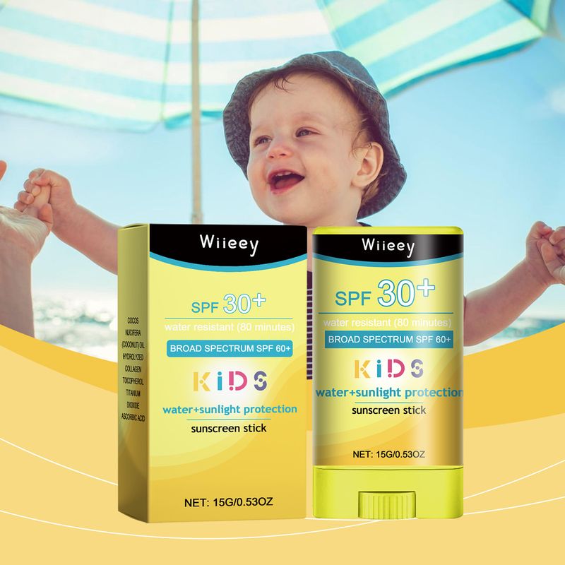 Wieey 15g SPF30+ Crema Solare Stick per Bambini Rinfrescante per la Pelle Antiossidante Controllo del Sebo Protezione Estiva UV Stick Solare Impermeabile_voghion.com