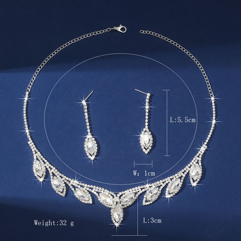 vendite calde Set di orecchini con collana e cristallo di diamanti colorati Set di due pezzi di gioielli multicolori_voghion.com