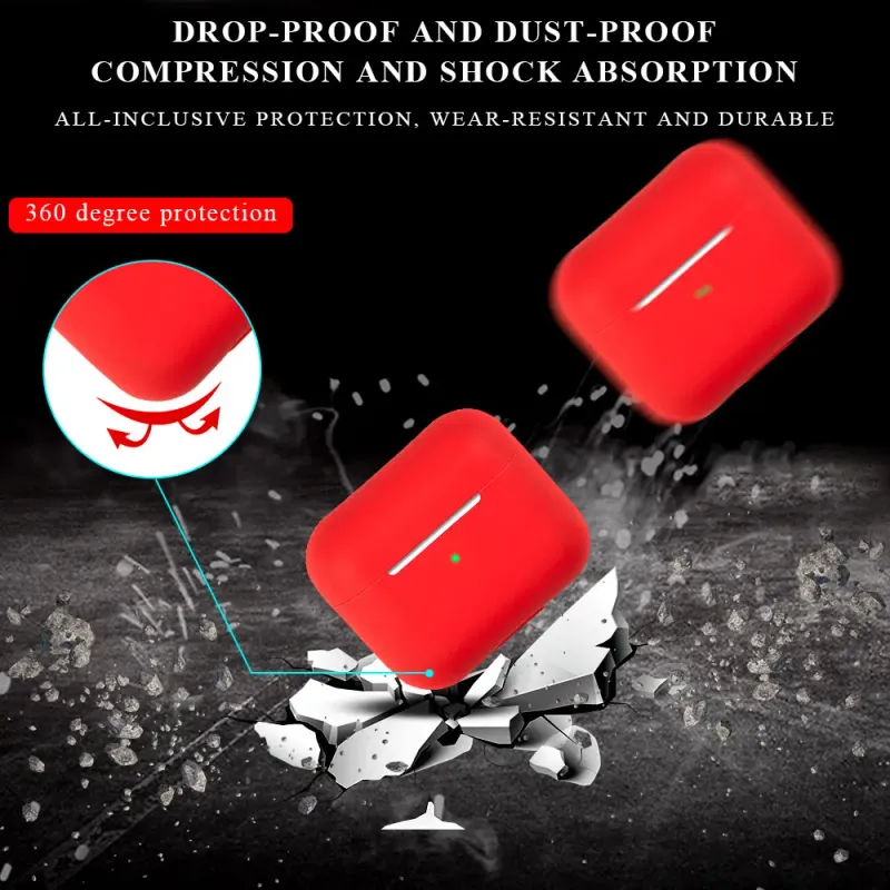 3 einfarbige Hüllen. Kopfhörer-Schutzhülle. Flüssiges Silikon, weiche Abdeckung für Airpods der 3. Generation._voghion.com