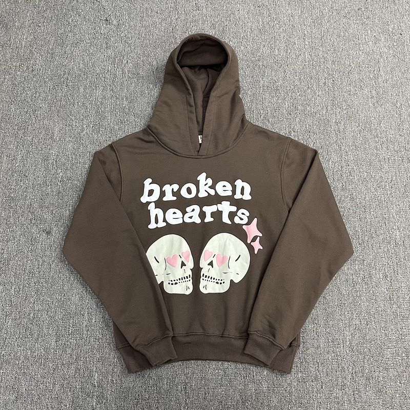 Fashion Brand Letter Puff Print Hoodie High Street Loose Casual Sweatshirt Outfit_voghion.com
