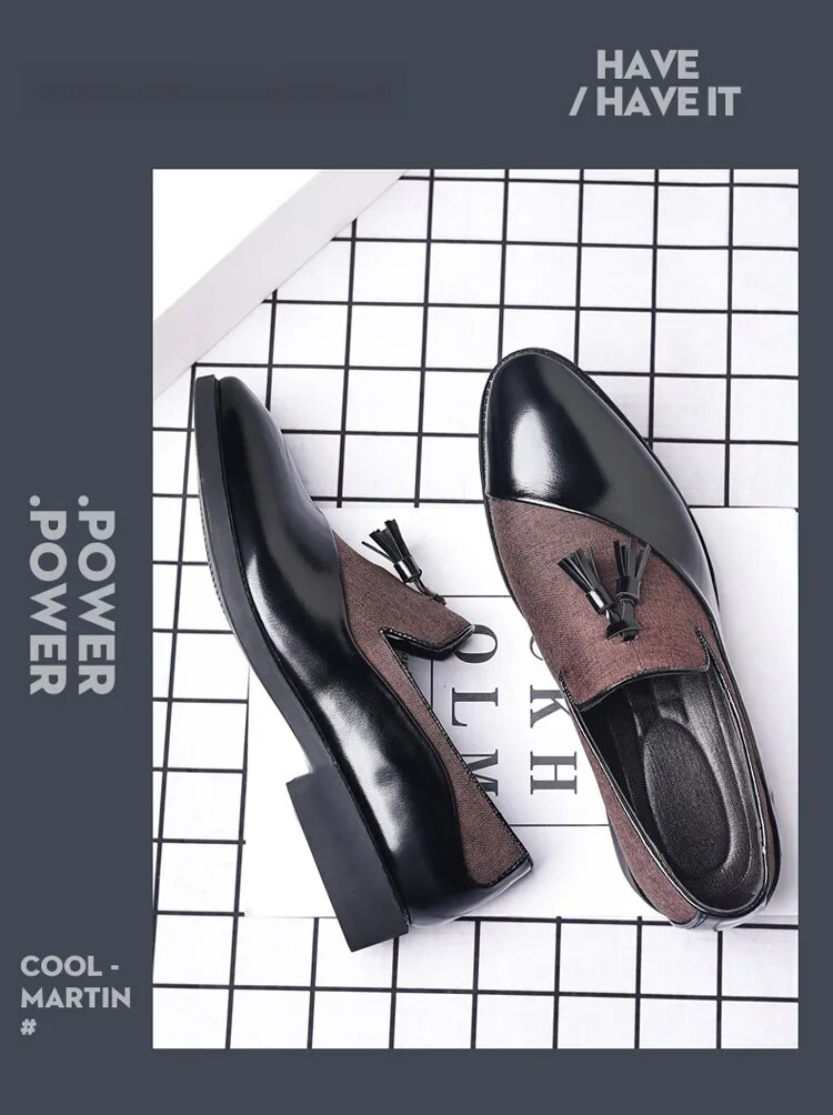 Herren 2024 Neue Casual Männer Business Kleid Leder Schuhe Trend Vielseitige Loafers Spitz Zehe Slip-On_voghion.com