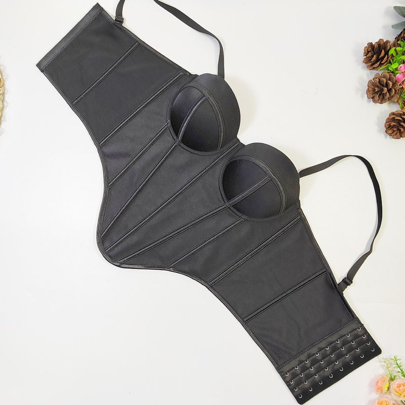 Europäeschen an amerikanesche Street Style onregelméissege Fëschgrat-BH Bannendran Uewerflächenträger weibleche Kierper verengt schéint Réck Tube Top_voghion.com