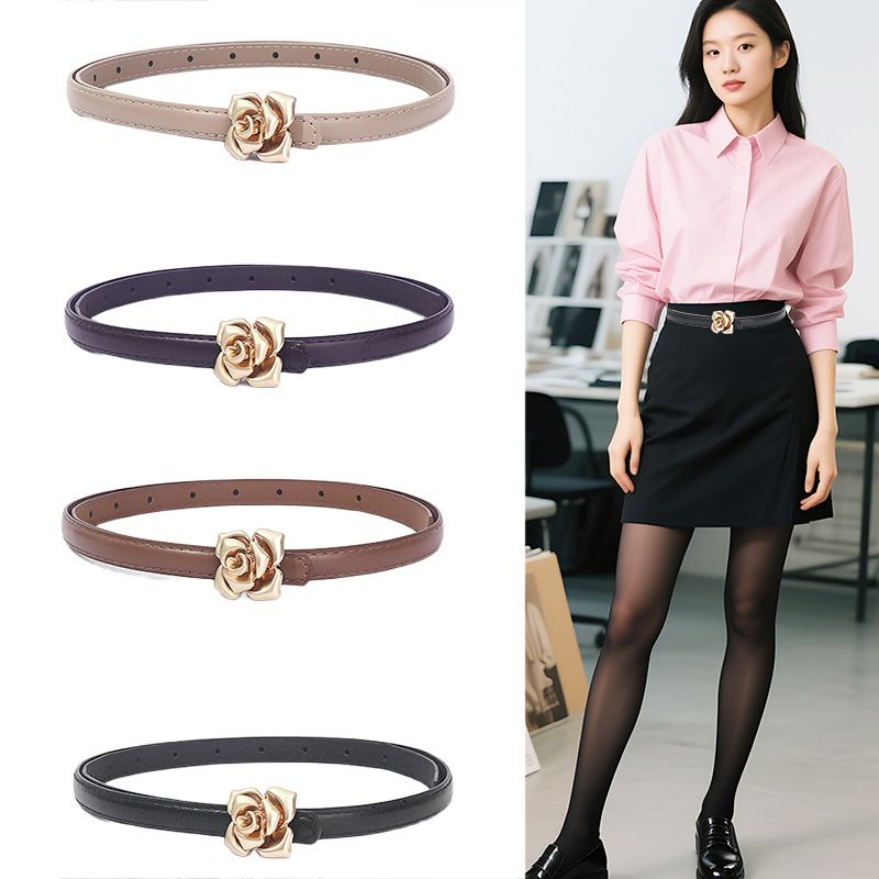 Einzigartiges Design Rose Button Mantel mit Rock Gürtel Neues vielseitiges Shirt Ins Style für Frauen_voghion.com