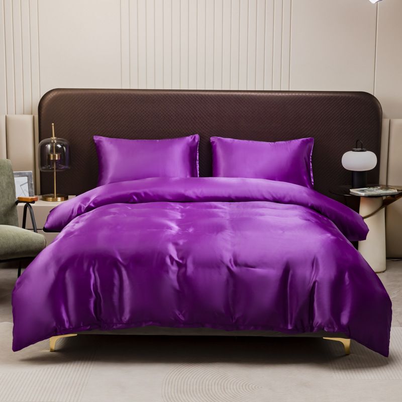 satin silk ice silk bed sheet set three or four piece set_voghion.com
