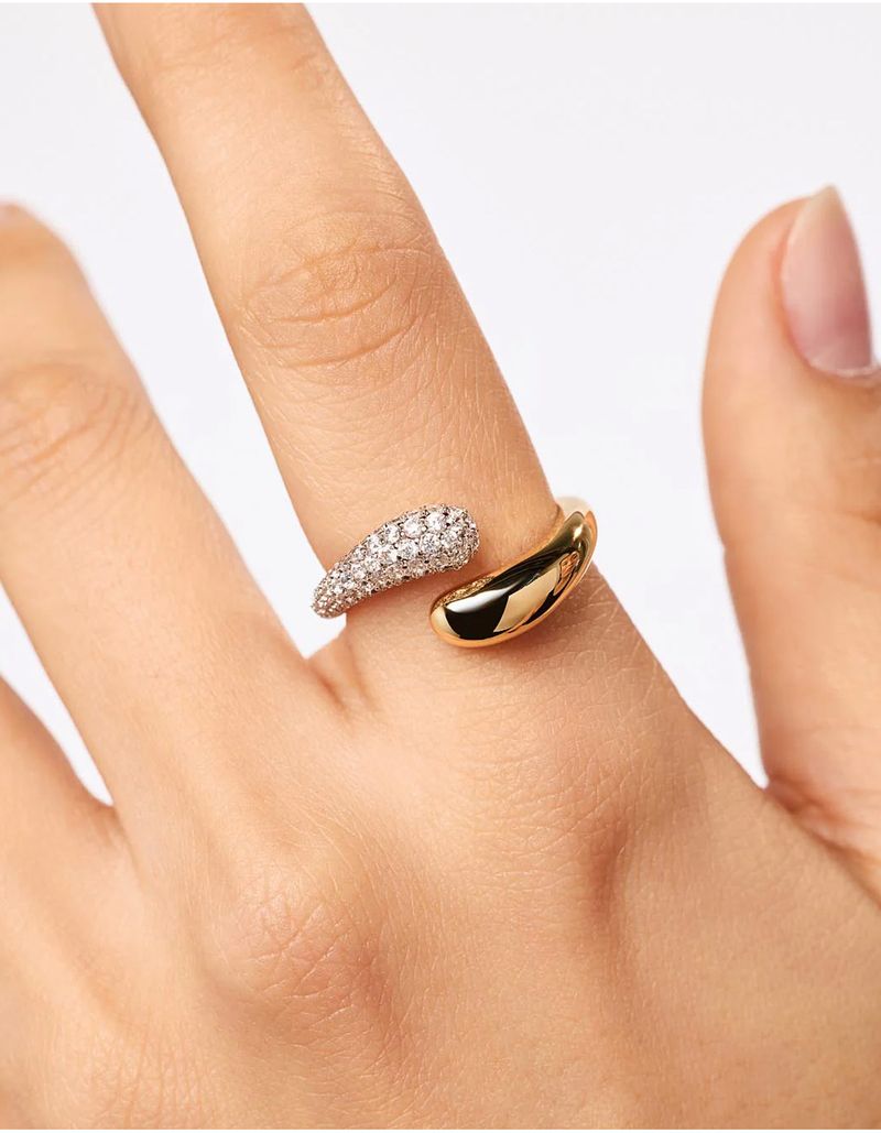 Anello da donna a forma di goccia d'acqua, leggero, di lusso, di alta qualità, alla moda, versatile, aperto, squisito anello per indice._voghion.com