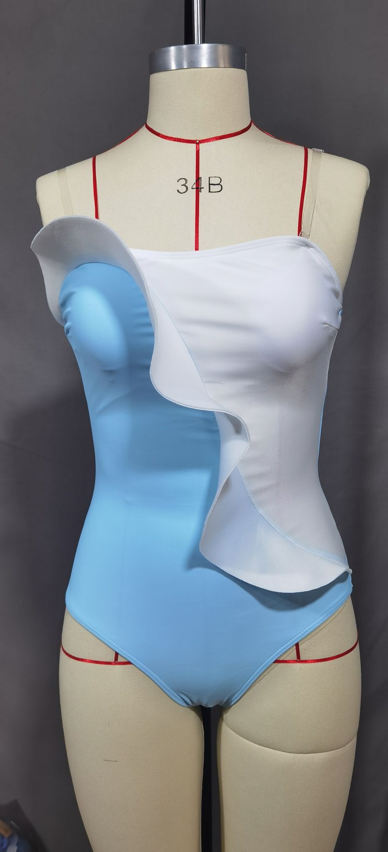 Damenbekleidung Sexy rückenfreier einteiliger Badeanzug weiblicher enger Retro-Netzrock-Badeanzug_voghion.com