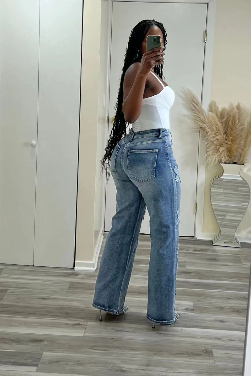 Ženske retro isprane traper hlače s resicama u obliku križa i hip-hopa ravne hlače s 9 točaka_voghion.com