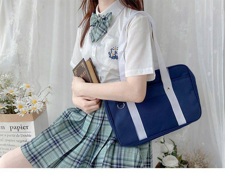 Nuova borsa da studente universitario versatile in tessuto Oxford, grande e uniforme JK, con tracolla singola_voghion.com