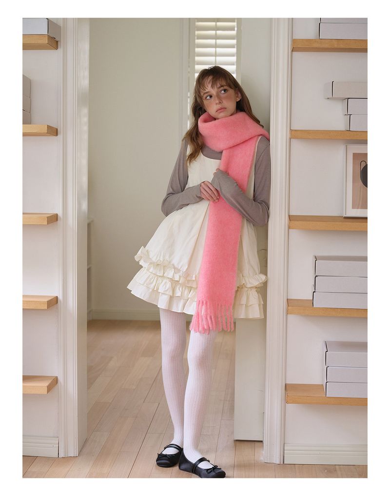 Sciarpa in misto lana di alpaca al 22% - Sciarpa invernale extra lunga 200 cm (12 colori, leggera e ipoallergenica, con frange boho, versatile dall'ufficio all'outfit)_voghion.com