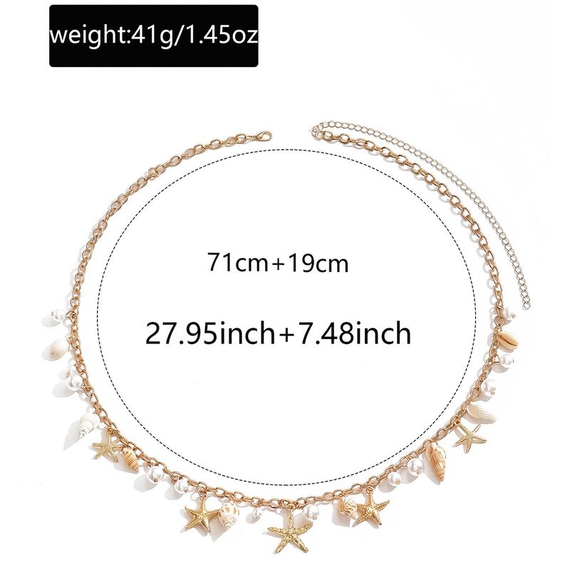 Shell Waist Chain Wholesale Seaside Holiday Style Starfish Accessories Niche High End Imitation Pearl Body Chain Waist Ornaments_voghion.com