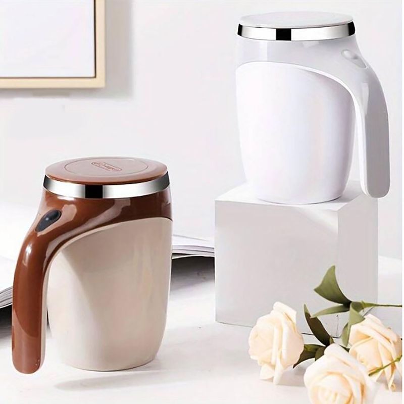 1pc Automatic Stirring Cup, Automatic Magnetic Self Stirring Coffee Cup, Travel Companion Cup, Suitable For Milk And Coffee_voghion.com