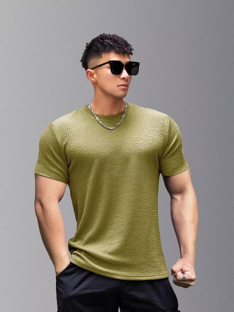 Men's Performance Workout T-Shirt - Quick-Dry Muscle Fit Gym Tee For Running & Basketball (5 Colors, M-3XL)_voghion.com