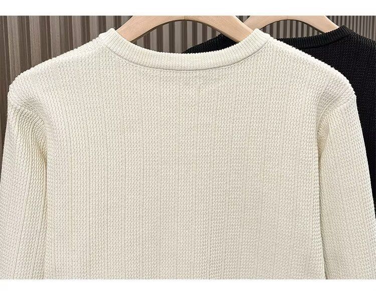 Hani Pullover Herren Herbst Winter Einfacher und vielseitiger Rundhalspullover aus gestrickter, lockerer Wollpullover_voghion.com