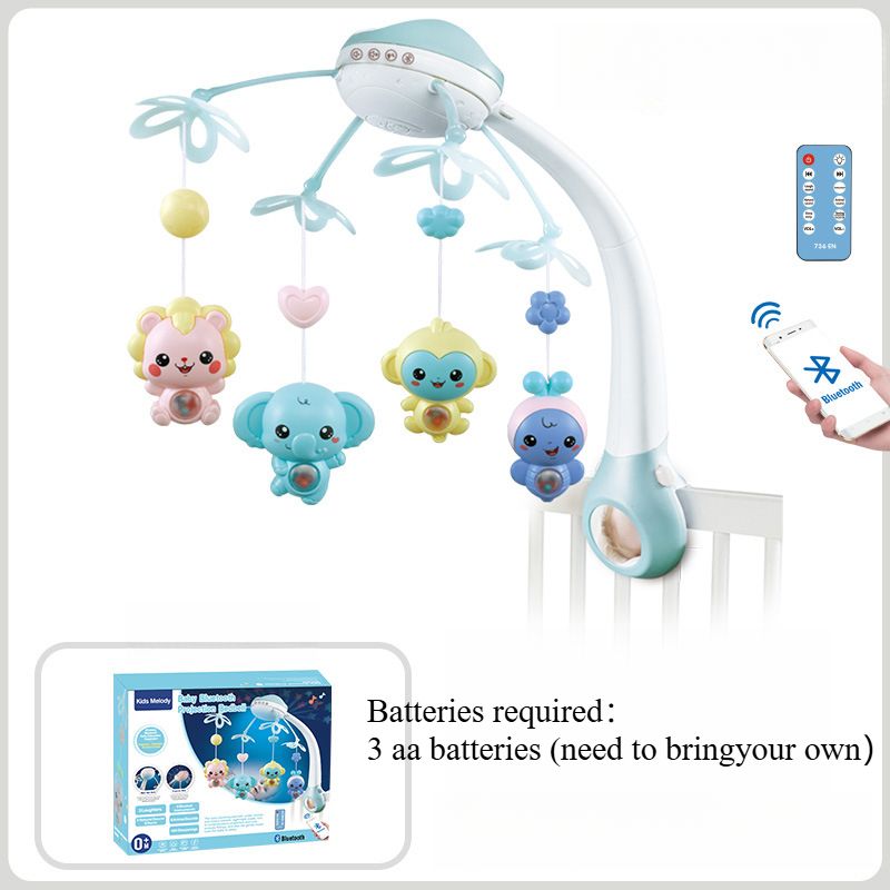 Hot-selling Music Rotating Projection Remote Control Bed Bell Toy 0-12 Months Newborn Baby Educational Early Education Rattle_voghion.com