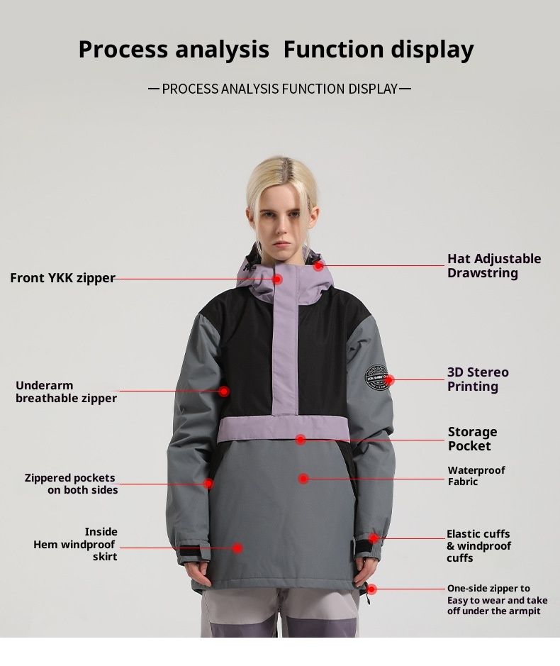 001 001 Neuer Skianzug für Herren, locker, wasserdicht, winddicht, atmungsaktiv, warm, ideal für Outdoor-Snowboard und Schnee, auch für Damen geeignet, Partnerjacke_voghion.com