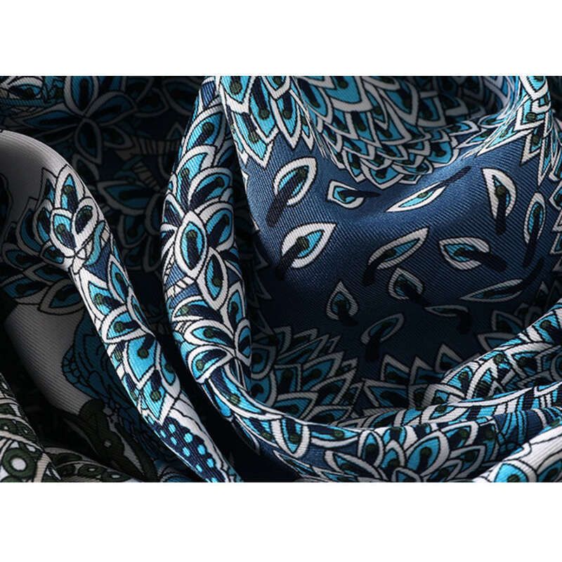 2025 Summer New Printed French Simulation Silk Scarf, Tie Neck Ladies Small Square Scarf_voghion.com