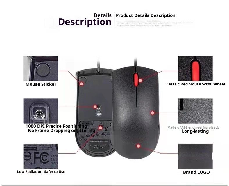 Digitex Digitex M120 Wired Cross-Border Foreign Trade E-commerce Wholesale Office Business Laptop Desktop Computer Mouse_voghion.com