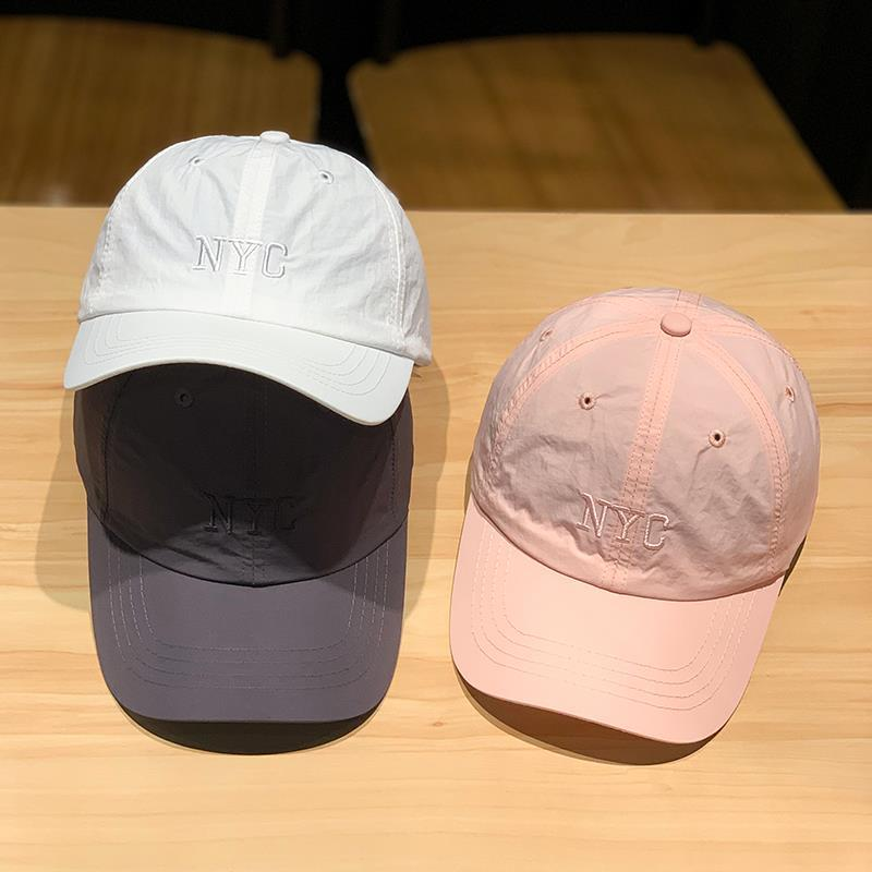 Cappello da baseball estivo da donna, sottile, in tessuto ad asciugatura rapida, con ricamo coreano, con lettera, protezione solare, per uomo e donna_voghion.com