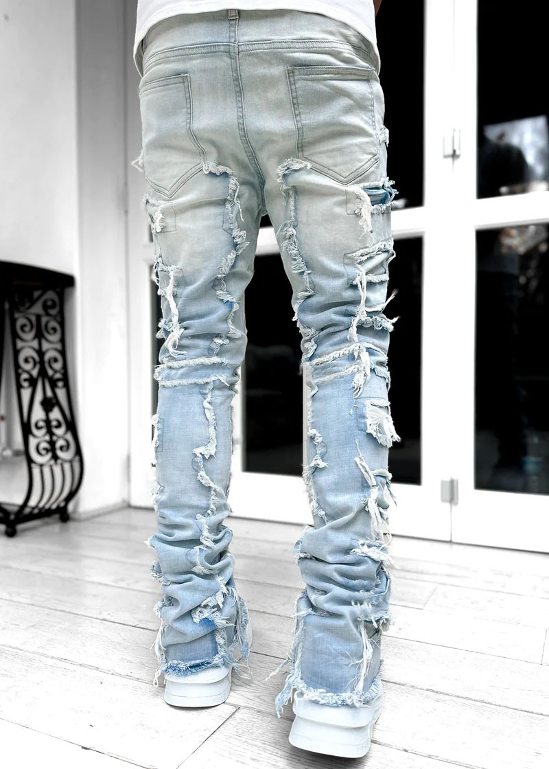 Mode Stretch Patch männer Jeans Y2K Patchwork Kreative Quasten Dekoration Gerade Denim Hosen Für Männer Hip Hop Jean Hosen_voghion.com