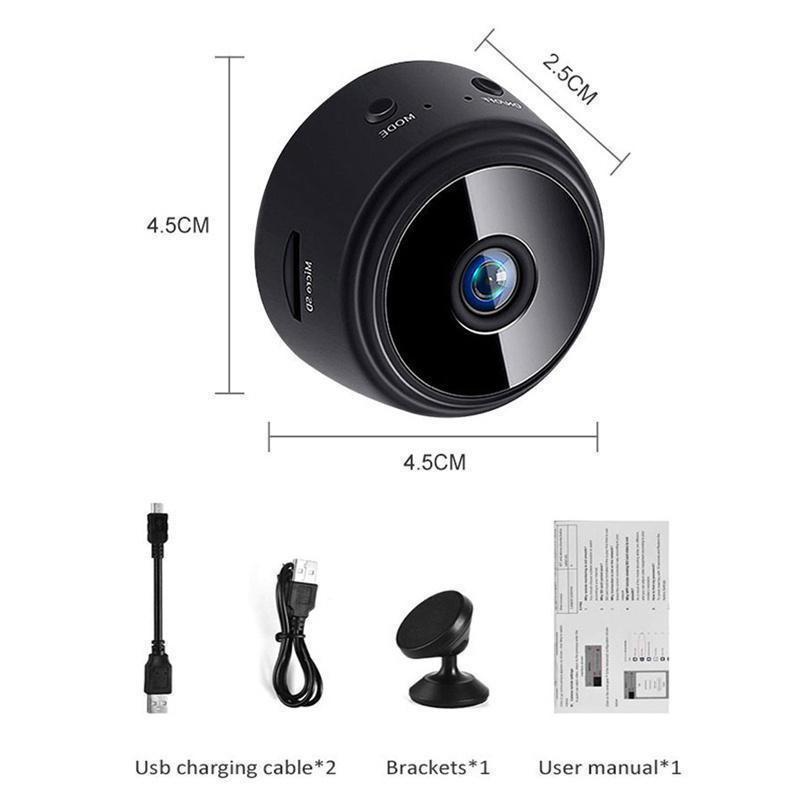 (1/2/4 szt.) 2023 Kamera Mini WiFi Szpieg Full HD 1080P Bezprzewodowa Ukryta Kamera Aktywowana Noktowizor Bezpieczeństwo Niania Kamera Nadzorcza Do Samochodu Dom Biuro_voghion.com