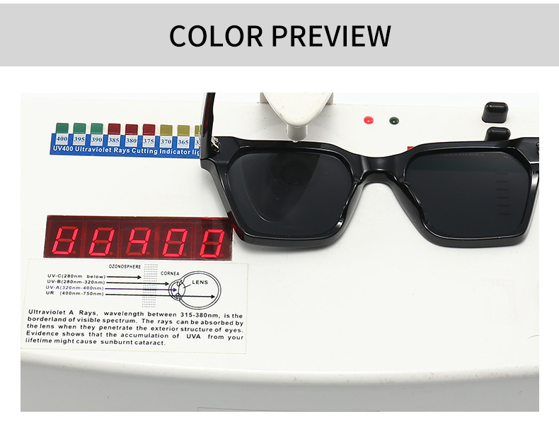 Foreign trade cross-border hot sunglasses mi nail European and American street shooting ins Internet celebrity model square sunglasses female 6076_voghion.com
