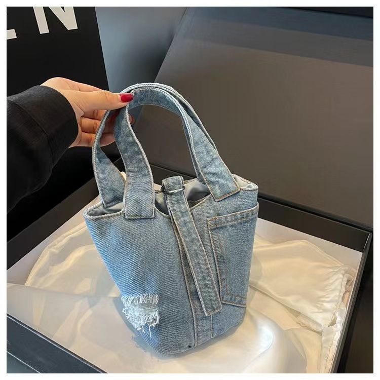 Nuova borsa tote in denim pratica in stile coreano per donna, borsa di nicchia alla moda, borsa piccola versatile_voghion.com