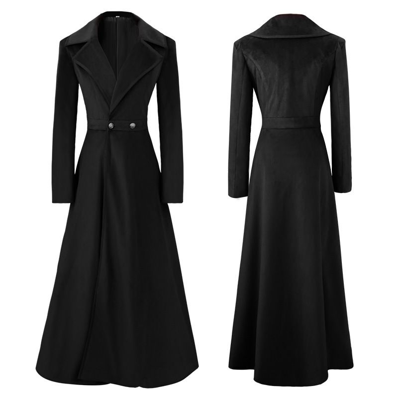 2024 New Spring And Autumn Long Over-the-Knee Ankle-Length Elegant Slim-Fit Trench Coat Women's Velvet Overcoat Jacket_voghion.com