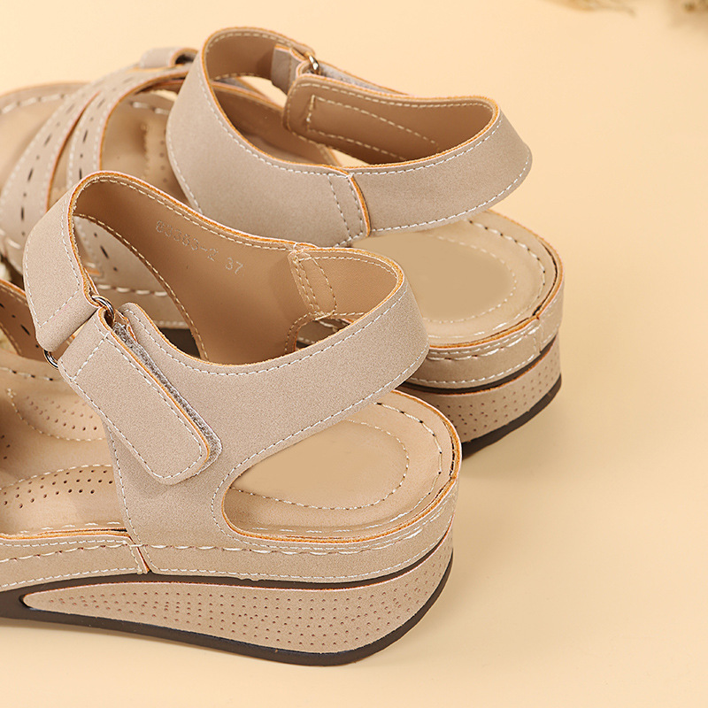 Sandales décontractées à grande taille pour femme, chaussures d'extérieur à scratch_voghion.com