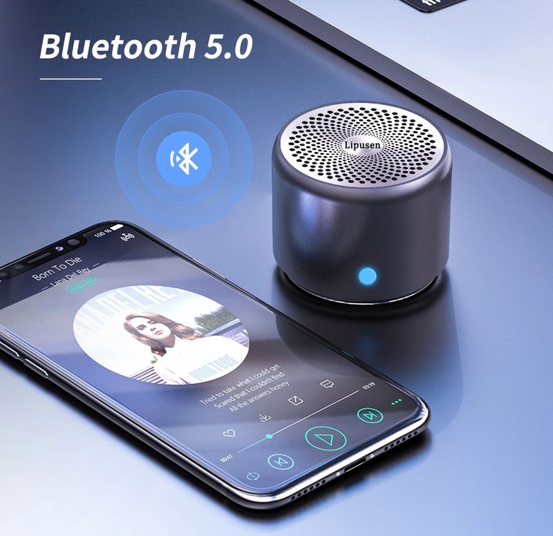 A106 Pro Mini Portable Wireless Bluetooth-5.0 Speaker Custom Bass Radiator IPX7 Waterproof Metal Speakers Travel Case_voghion.com