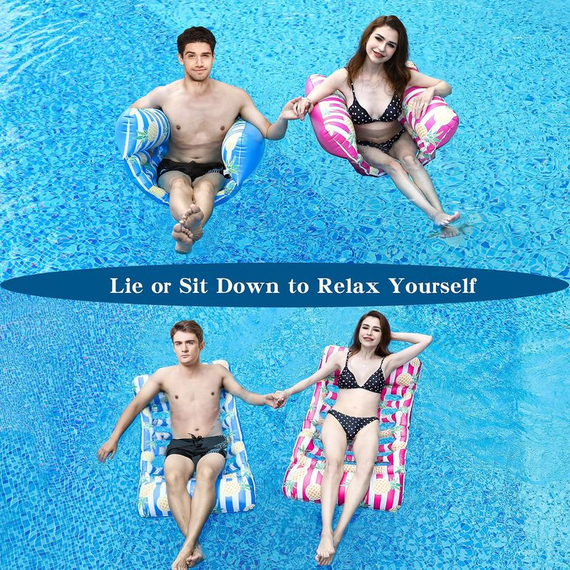 Hamac d'eau gonflable Trou Rangée flottante Rangée flottante gonflable pour adultes Filet gonflable Rangée flottante de célébrités Lit flottant en feuille d'érable_voghion.com