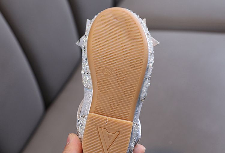 Mädchen Prinzessin Bogen Pailletten Kleine Große Kind Leder Schuhe Mädchen Student Baby Schuhe_voghion.com