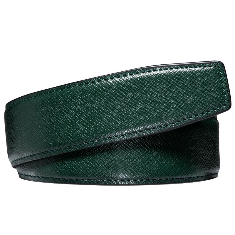 HOT 3.5cm High Quality Cowskin Genuine Belt without Buckle Men's Formal Automatic Leather Replacement belts Green Blue White_voghion.com