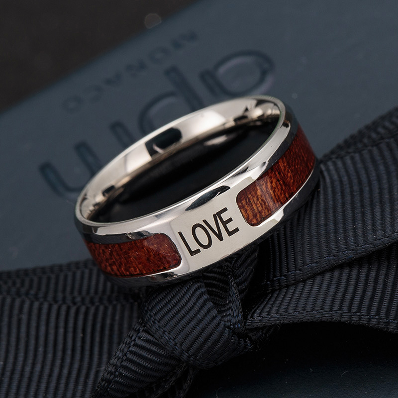 Ring Explosive Schmuck Halbkreis Holzmaserung Ring Schmuck_voghion.com