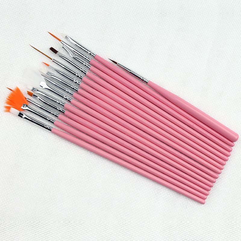 Juego de 15 pinceles para manicura, diseño de pintura y punteado, acrílicos para decoración de uñas. Un juego de pinceles._voghion.com