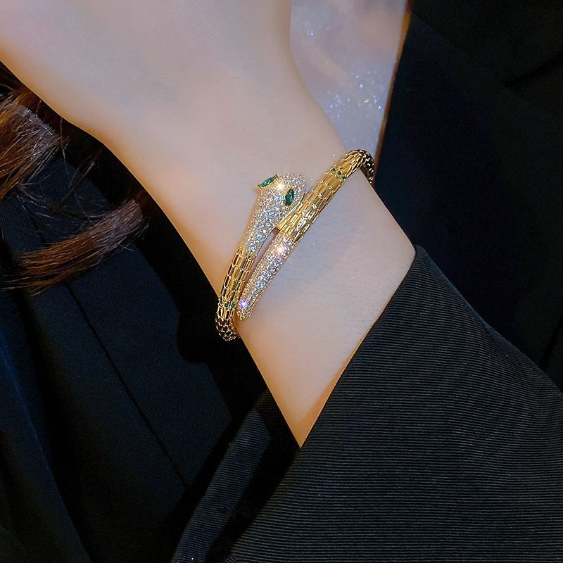 Unique Snake Shaped With Fashionable High-end Design, Personalized Light And Creative Style Bracelet_voghion.com