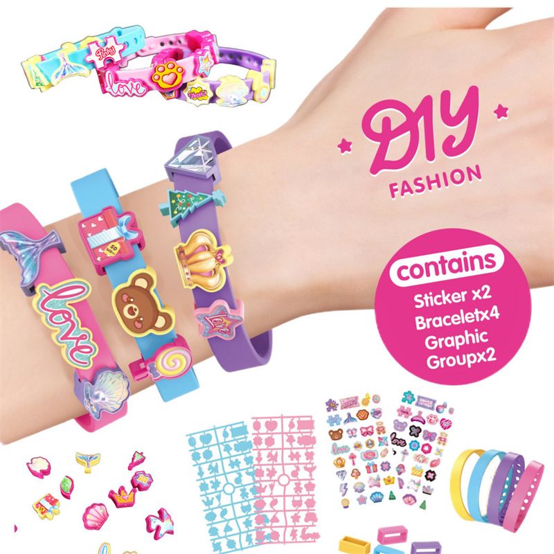Fun beaded bracelet girl toy DIY production material package baby handmade gift children's small toys_voghion.com