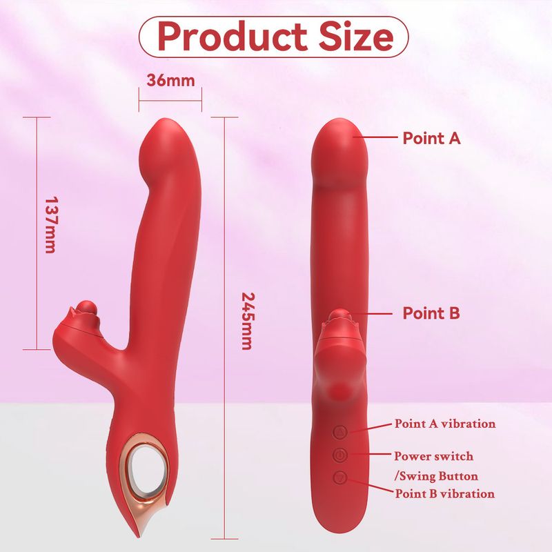 Wenma Rose Peristaltic Stick Female Silicone Masturbator Rechargeable G Spot Massager Adult Products_voghion.com
