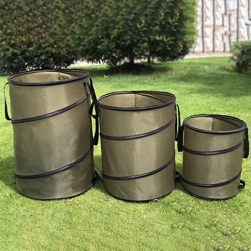 Portable Oxford Collapsible Pop-Up Garden Leaf Trash Can Garbage Storage Bag Bin_voghion.com