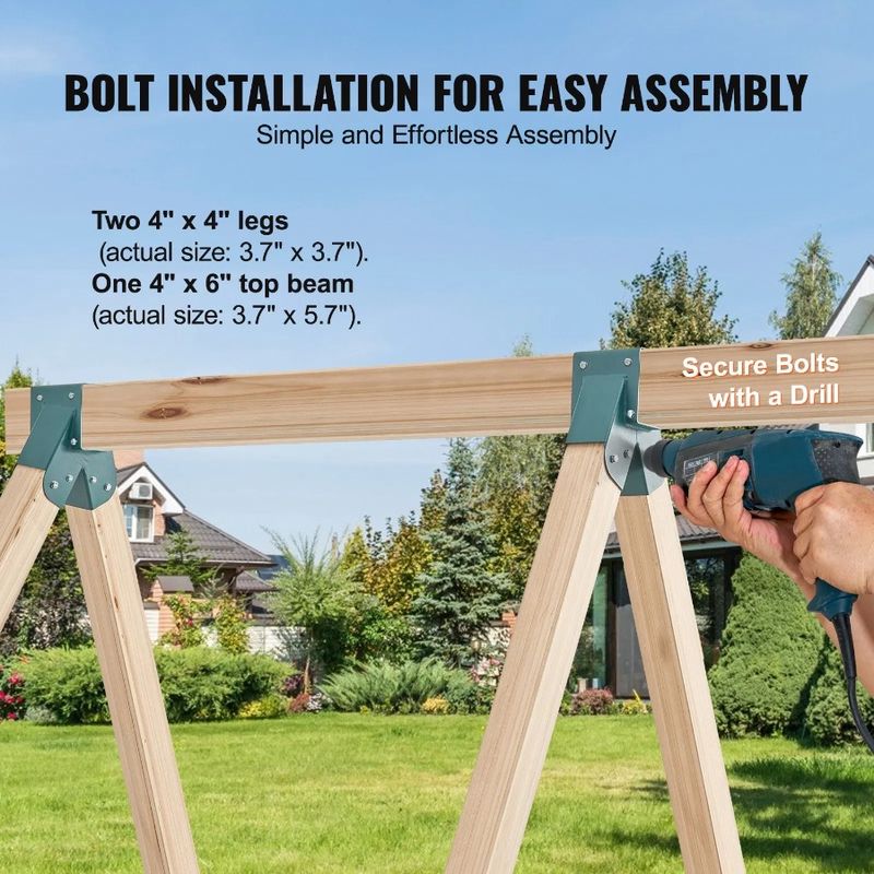 Set Brackets, Mounting Middle Heavy Sw Set Swing Carbon Bracket Hardware Hardware, Set Steel Swing DIY With Swing A-Frame Duty_voghion.com
