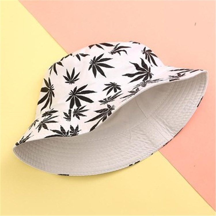 Frauen Eimer Hüte Männer Ahornblatt Drucken Kappe Panama Hut Sandstrand Sonnenhut Angeln Hut Fischer Kappe für Hip Hop Bob femme_voghion.com