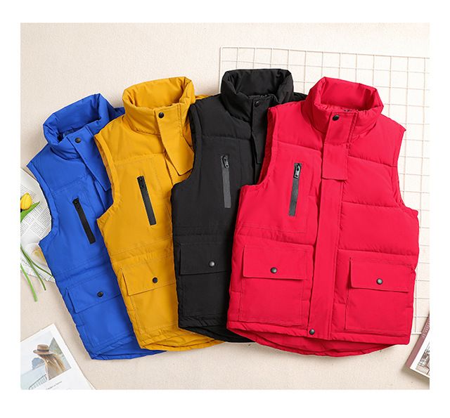 Gilet matelassé unisexe brodé avec logo personnalisé – Veste de travail légère et chaude pour l'image de marque de l'entreprise_voghion.com