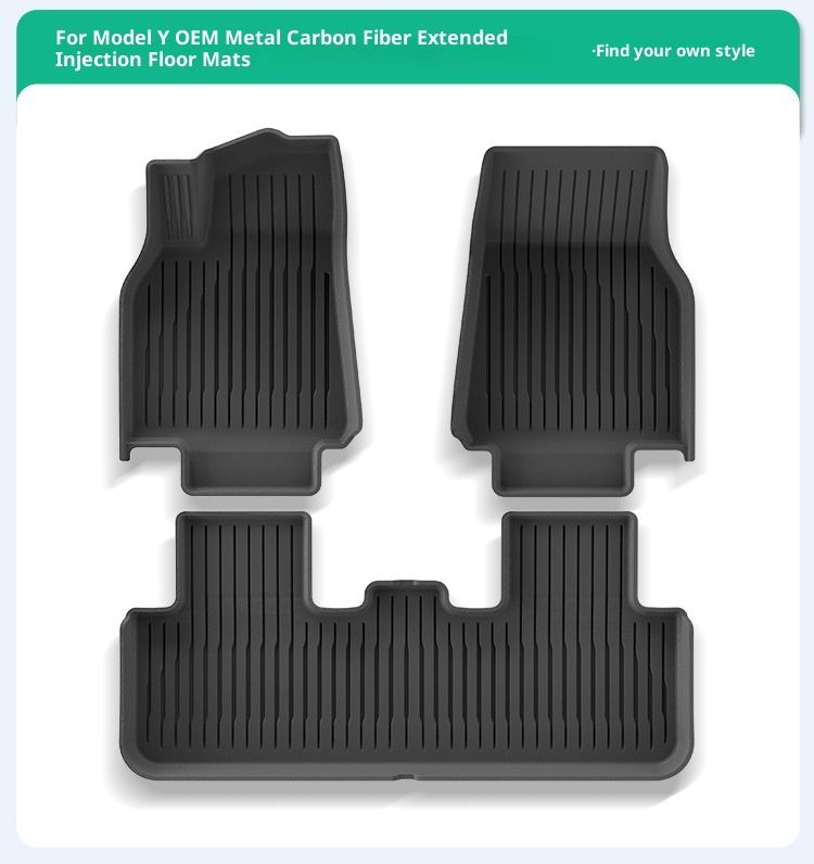 Passend für Tesla Model Y (Baujahre 2019–2025), spezielle verlängerte Ausführung, spritzgegossene TPE-Fußmatten_voghion.com