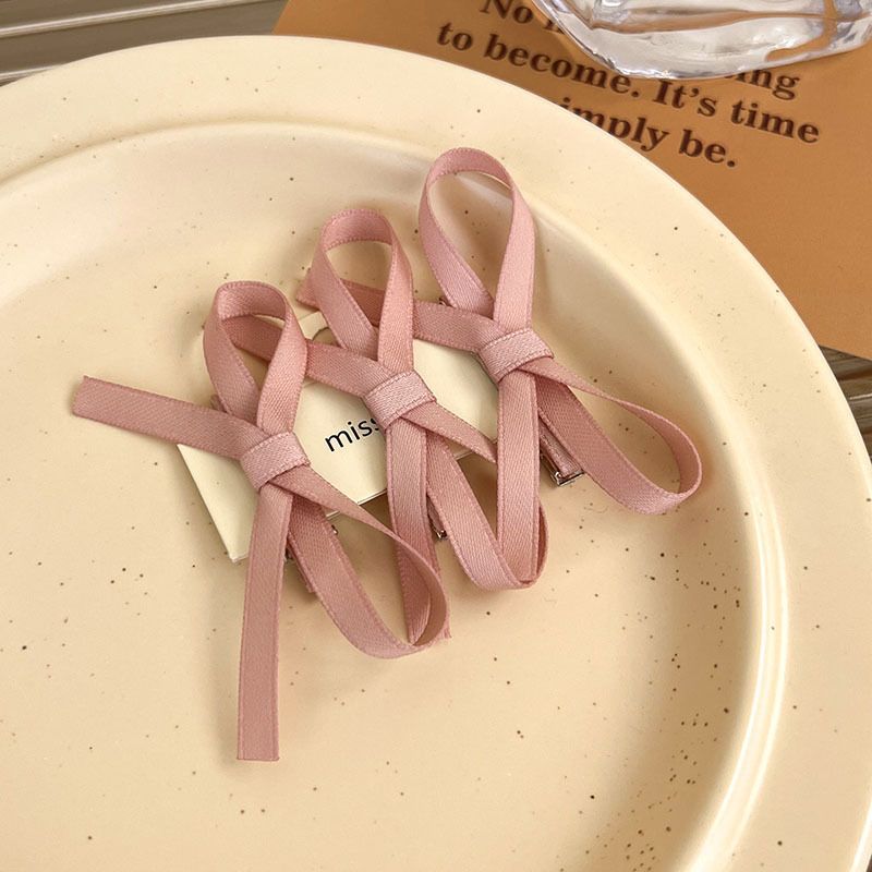 Clip a una linea in stile pizzo francese con nastro dall'atmosfera dolce e speziata Fermaglio per capelli intrecciato con fiocco piccolo Clip per copricapo con acconciatura da principessa_voghion.com
