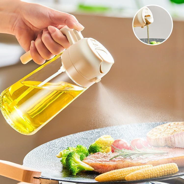 High-end Household Kitchen And Pour Dual-use Edible Pot Glass Two-in-one Spray Oil Bottle_voghion.com