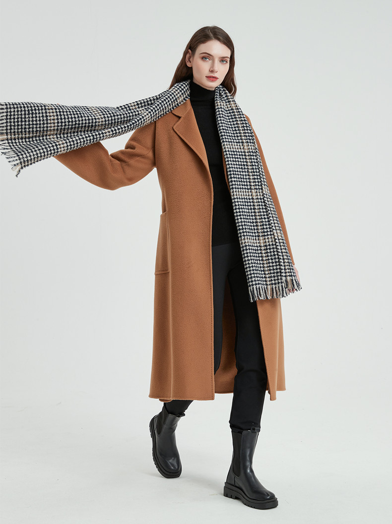 Damenschals Retro-Schal mit kleinem Muster für Damen, Winterversion, modischer Schal, warmer Schal_voghion.com