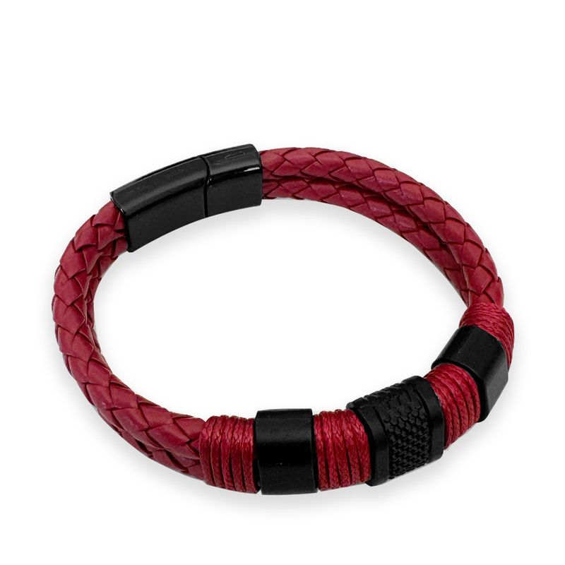 Unieke PU voor heren, trendy rode leren armband_voghion.com