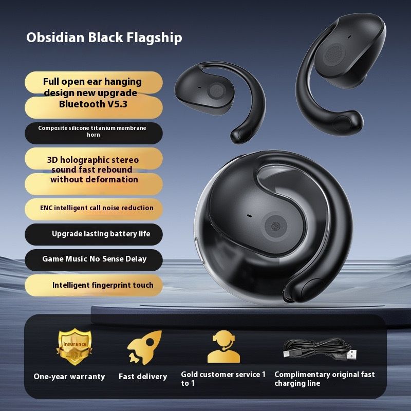 New Ear Hanging Wireless Bluetooth Comfortable Wearing, Small Coconut Ball T2 Intelligent High-quality Earphones For_voghion.com