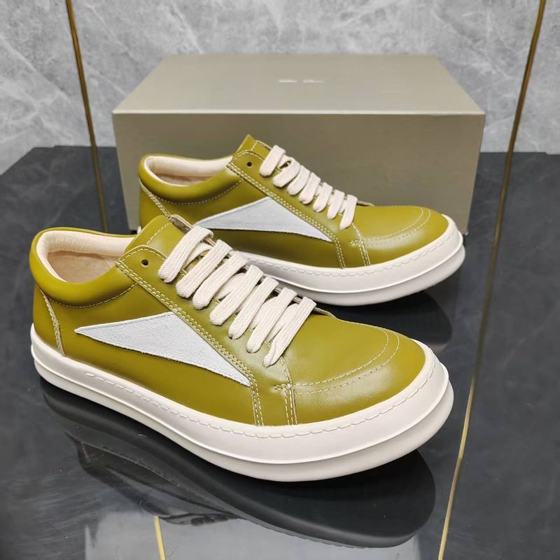 New RO Low-Top Triangle Men's Thick Sole Height Increasing Simple Casual Women's Shoes Fashion Trend Versatile Couple_voghion.com