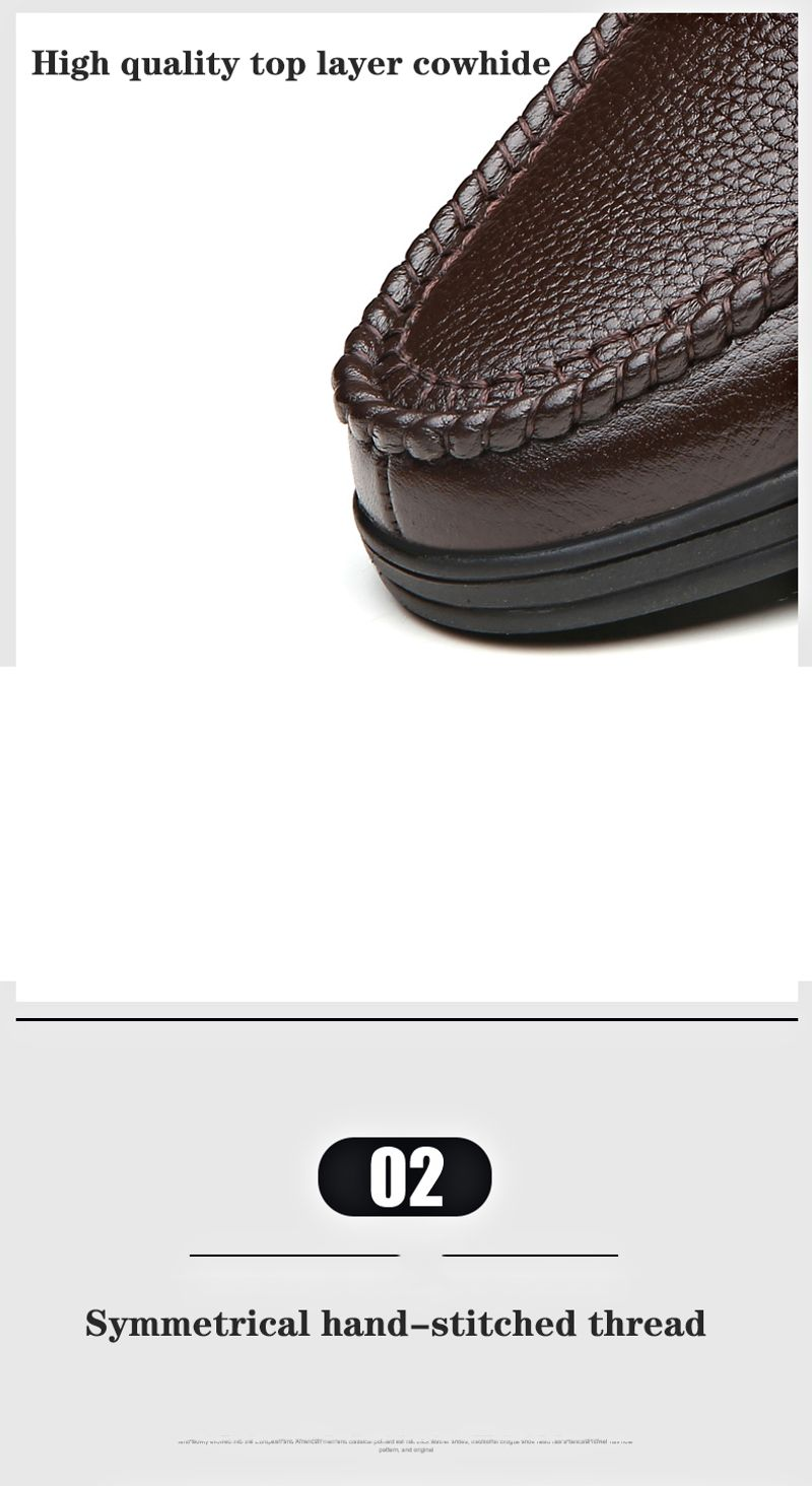 Mens Fashion British Style Classic Casual Cowhide Black Hot Sale Breathable Business Slip-on Men Leather Shoes Big Size_voghion.com