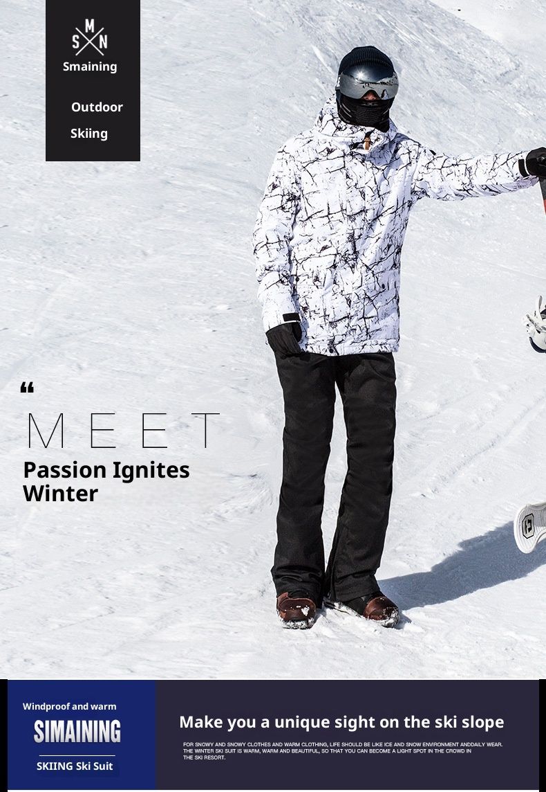 001 001 Herren Winddichte, wasserdichte, warme Winterjacke für Bergsteigen, Reisen, Snowboarden und Skifahren_voghion.com